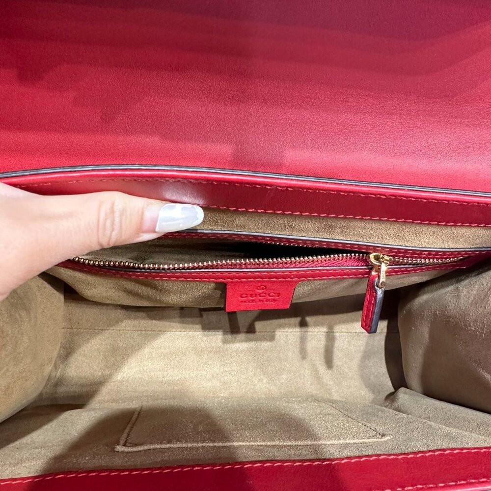 Gucci GG Logo Supreme With Top Handle Padlock Shoulder Bag Crossbody - Picture 7 of 9
